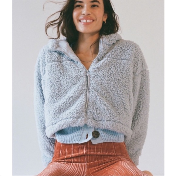 Urban Outfitters Jackets & Blazers - Urban Outfitters BDG Women's Blue Hooded Teddy Bear Jacket